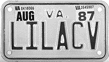 LILACV License Plate